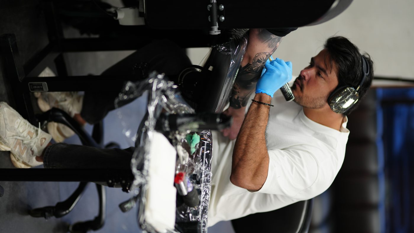 Memorial portrait tattoo by Ramon Rodrigo