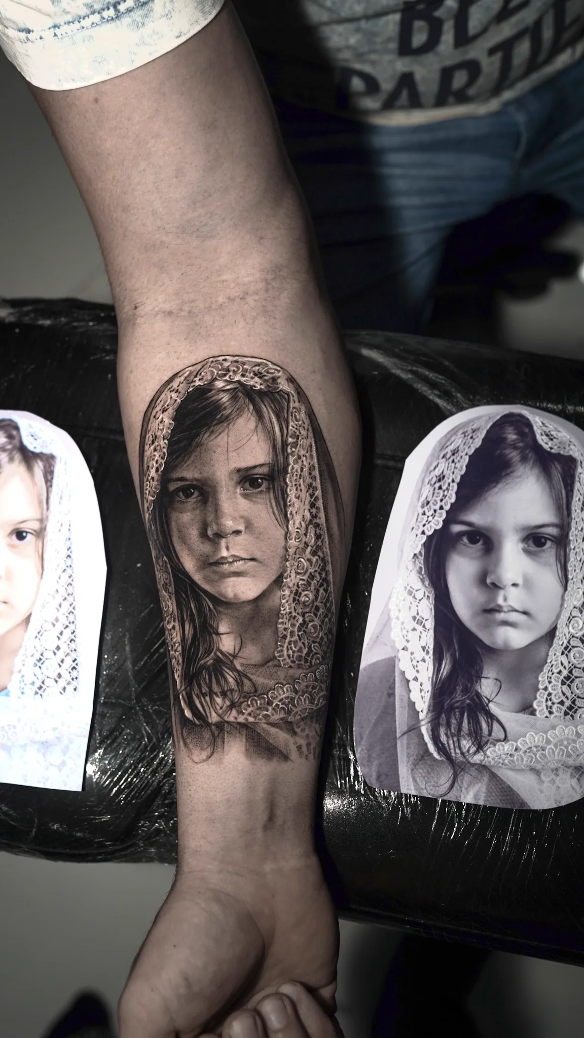 Portrait tattoo with reference photo by Ramon Rodrigo